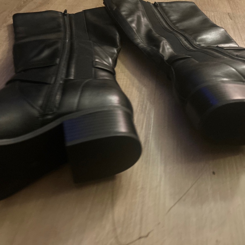 Lane Bryant black high boots size 11 wide new condition available in Brown two - Picture 10 of 16